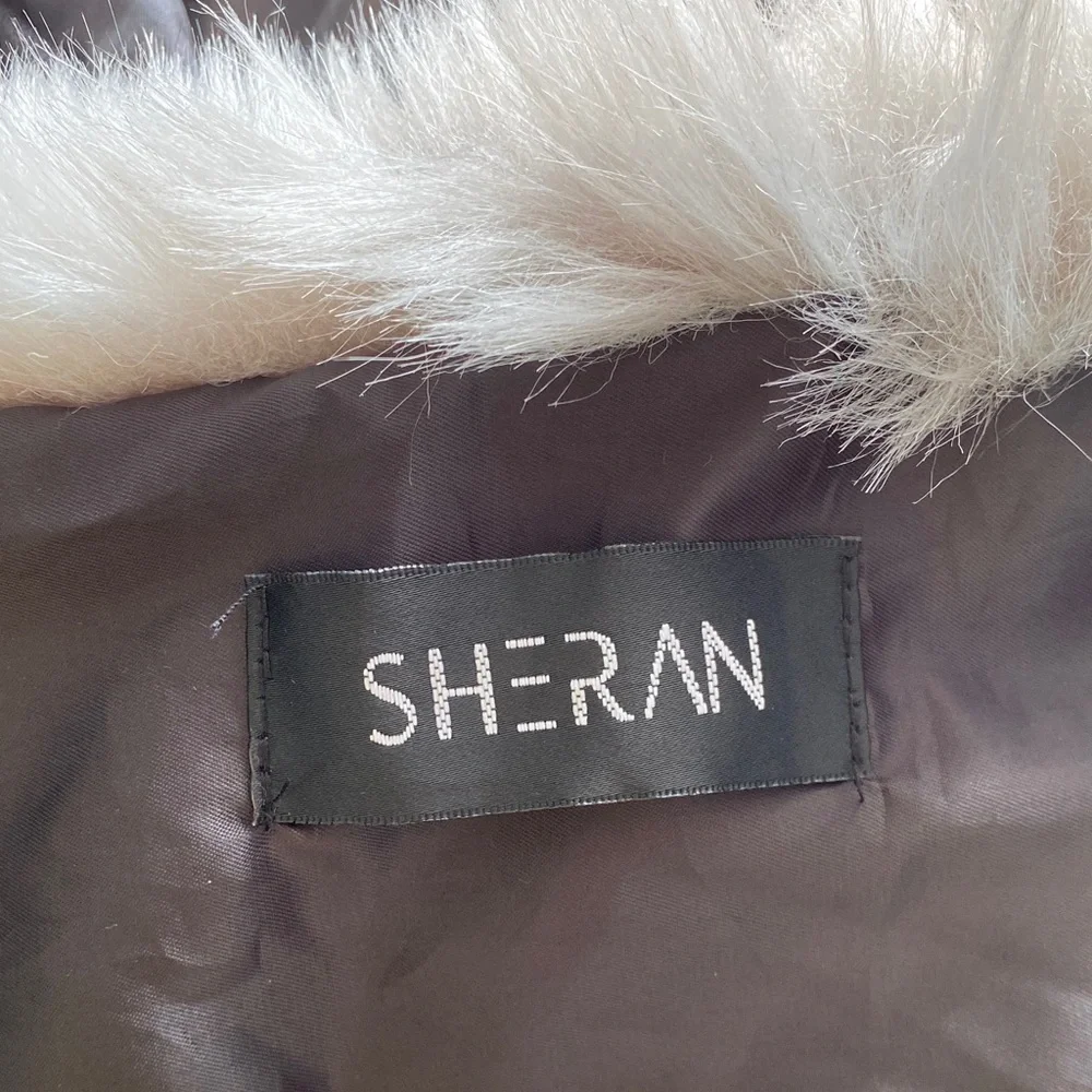 Beautiful Sheran One Size Fits All Black And Grey Faux Fur Shawl Cover Up Coat - Picture 7 of 7